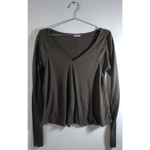 Free People Intimately Rock the Boat Thermal Top Green Women's Size Small Ribbed - Picture 2 of 7